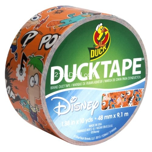 小朋友喜歡！印有Phineas 和 Ferb飛哥和小佛圖案的Duct Tape，1.88吋寬，10碼長，僅售 $3.57