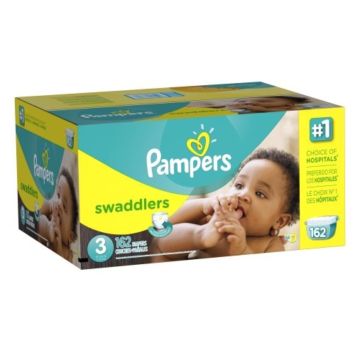 Pampers Swaddlers Diapers, size 3, 162 count, only $17.91, free shipping