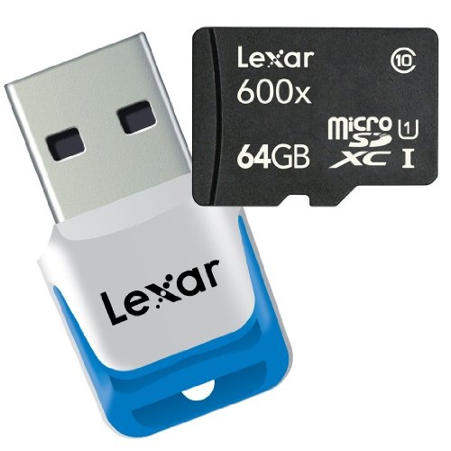 闪购！Lexar雷克沙64GB高性能 microSDXC闪存卡，带USB读写器，原价$89.99，现仅售$39.99 ，免运费