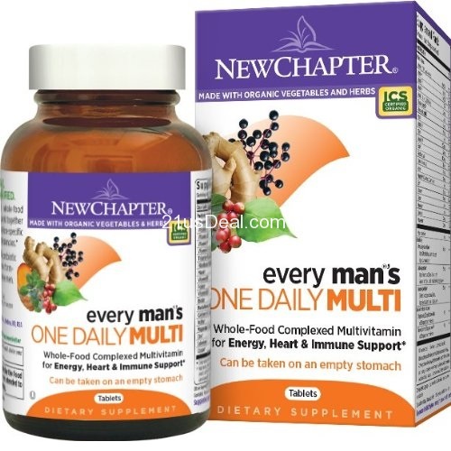 New Chapter Every Man's One Daily Multivitamin - 72 ct, only $21.54, free shipping