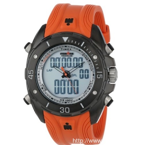 Timex Men's T5K4039J Ironman 42-Lap Dual-Tech Analog-Digital Orange Resin Strap Watch, only $37.99 , free shipping