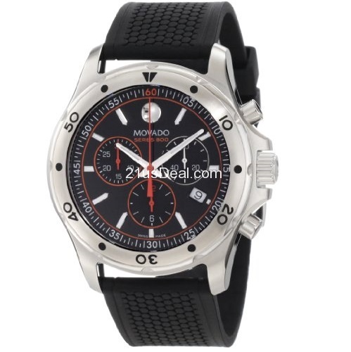 Movado 摩凡陀 800系列2600100 男式防水精钢计时手表，现仅售$417.33，免运费。或仅售$333.86