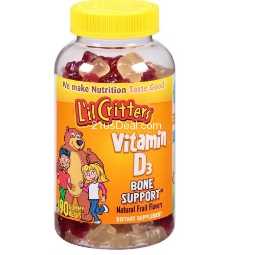 L'il Critters Gummy Bears with Vitamin D3, 190 Count, only $8.95, free shipping
