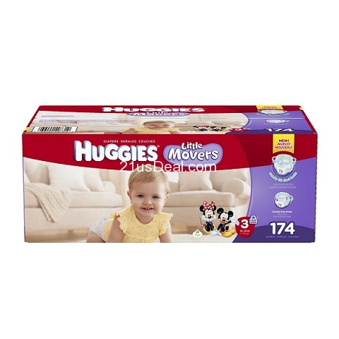 史低價！Huggies好奇Little Movers 3號紙尿褲174片，原價$55.81 ，現點coupon后$23.36 免運費