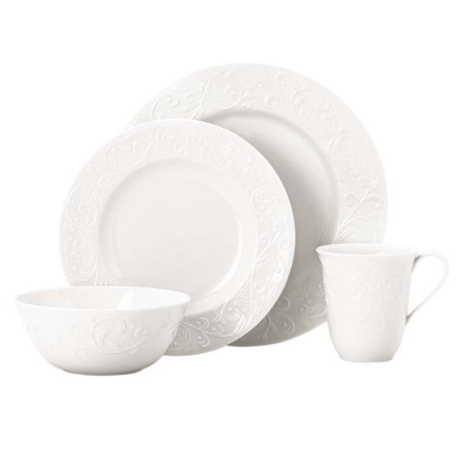 Lenox Opal Innocence Carved 4-piece Place Setting, 4.95 LB, White, only $39.99, free shipping