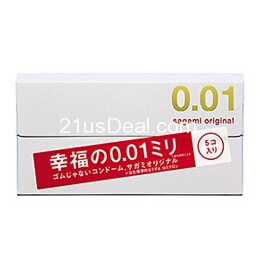又降！全日本销量总冠军！超薄先驱，日本冈本Sagami001超薄避孕套0.01mm（5片装），现仅$16.48！