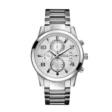 Amazon-Only $112.50 GUESS Men's U0075G3 Masculine Stainless Steel Retro Chronograph Watch+free one day shipping