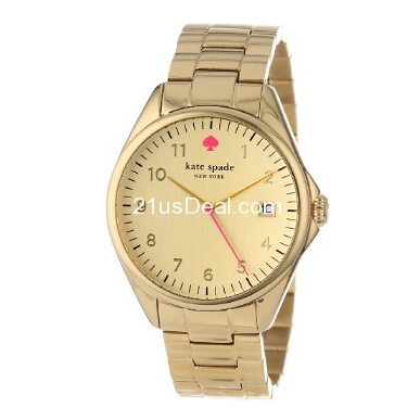 Kate Spade金色時尚腕錶，原價$225，現僅售$142.37，免運費