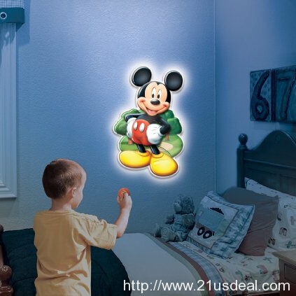 Amazon-Only $12.16 Uncle Milton Wall Friends Mickey Mouse, Talking Room Light