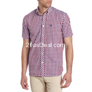 Fred Perry Men's Three Color Gingham Short Sleeve Shirt  $45.46 (59%off)