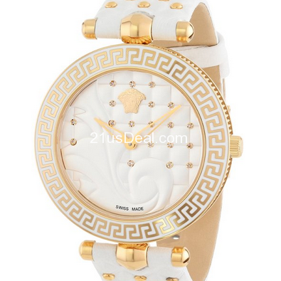 Versace范思哲 VK7060013 VANITAS 女士鍍玫瑰金鑽石石英腕錶  原價$1,975.00 現特價只要$986.23(50%off)包郵 八折后僅$788.98
