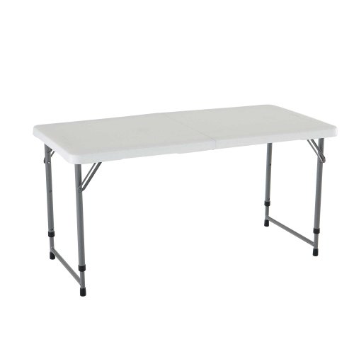 Lifetime 4 Foot Adjustable 4428 Height Folding Utility Table, only $26.90