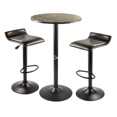 Winsome Wood Cora 3-Piece Round Pub Table with 2 Swivel Stool Set $184.06