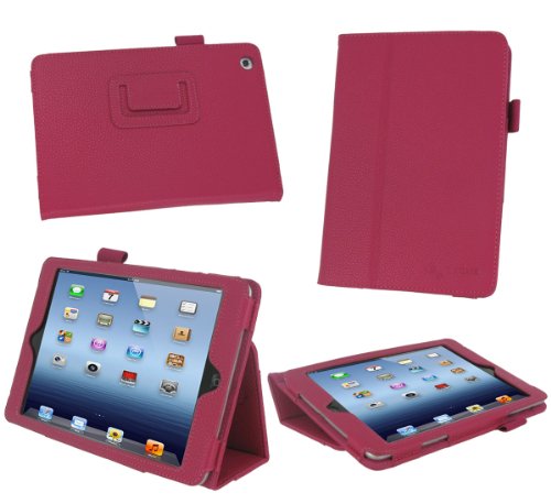 Amazon-Only $3.50 rooCASE Apple iPad Mini Case - Slim Folding Dual-Station Case Tablet, MAGENTA (With Smart Cover Auto Wake / Sleep)