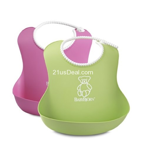 BABYBJORN Soft Bib, Pink and Green, 2-Count by BabyBjörn, only $12.79