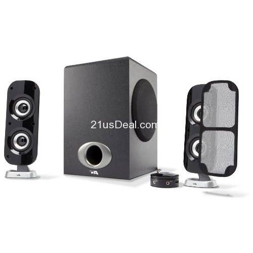 Cyber Acoustics CA-3810 3 Piece Flat Panel Design Subwoofer and Satellite Speaker System (CA-3810), only $47.37, free shipping