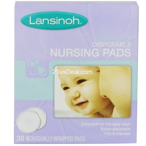 史低价！Lansinoh超级柔软母乳妈妈专用一次性防溢乳护理垫，36个装，原价$7.00，现仅售$3.53