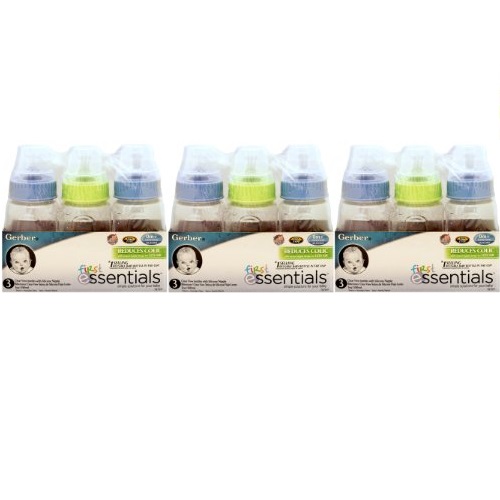 First Essentials Silicone Bottle, 5 Ounce, Blue/Green, 9-Count, only $6.88
