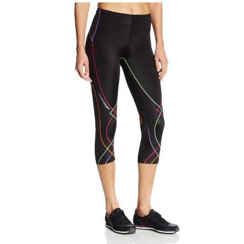 CW-X Conditioning Wear Women's 3/4 Length Stabilyx Tights, Black, only $50.96, free shipping