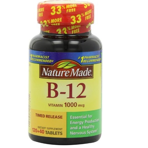 Nature Made Vitamin B-12 Timed Release Tablets, Value Size, 1000 Mcg, 160 Count, only $5.98, free shipping