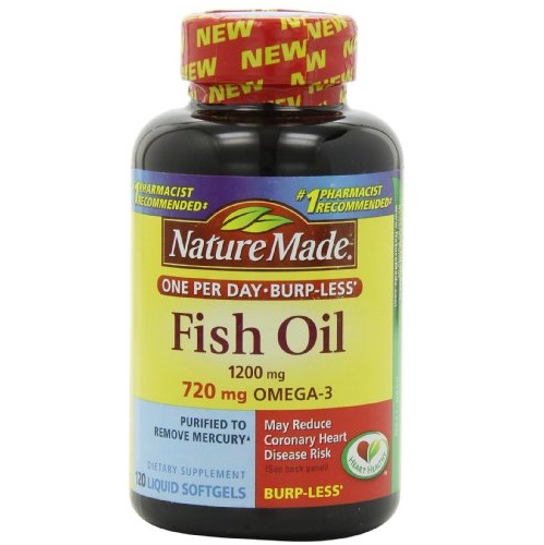 Nature Made Omega-3魚油1200mg，防打嗝配方，120粒，原價$25.89，現點擊coupon后僅售$13.99，免運費