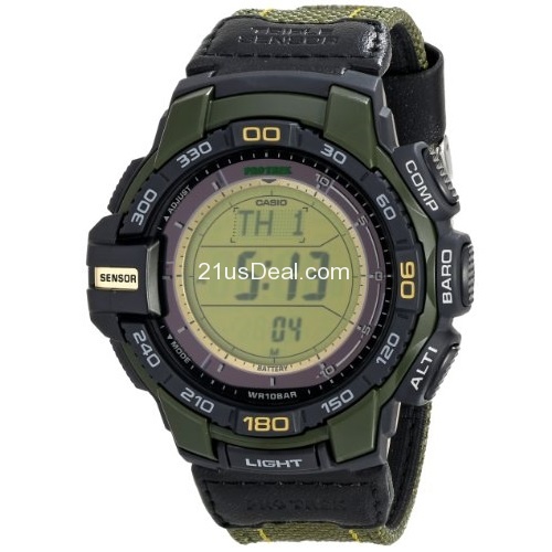Casio Men's PRG-270B-3CR PRO TREK Digital Display Quartz Green Watch, only $75.82, free shipping