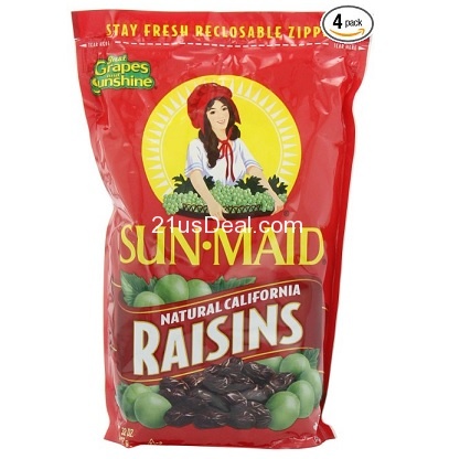 Sun Maid Natural California Raisins, 32-Ounce (Pack of 4), only $17.18, free shipping