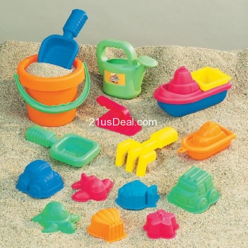 Small World Toys Swe 15-Pieces Sand Toy Set Asst   $11.99