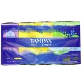 Tampax Pearl Compak Plastic, Triplepack With Light/Regular/Super Absorbencies, Unscented Tampons, 40 Count (Pack of 2) $9.38 FREE Shipping