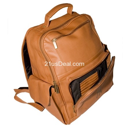 NBA Houston Rockets Tan Leather Large Computer Backpack, only $130.93, free shipping