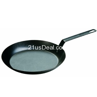 Lodge CRS12 Pre-Seasoned Carbon Steel Skillet, 12-inch+free shipping $17.89