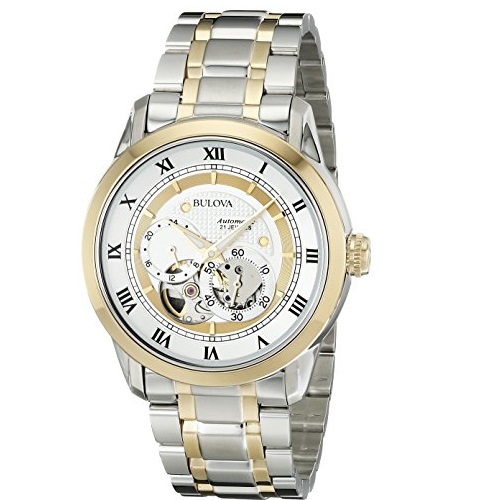 補貨！帥！史低價！Bulova寶路華98A123 BVA-系列男士時尚自動機械鏤空腕錶，原價$550.00，現僅售$167.33，免運費。