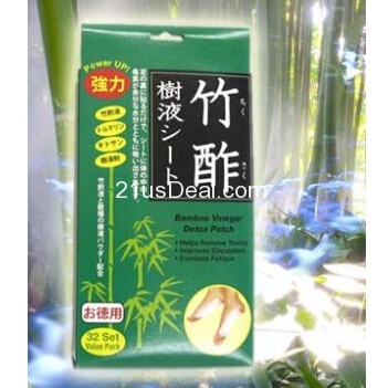 睡覺也能排毒！只需一晚，輕鬆排毒！Bamboo Vinegar日本竹醋排毒足貼（32片裝），只要$26.99