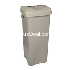 Amazon-Only $31.99 Rubbermaid Commercial FG792020BEIG 23-Gallon Untouchable Trash Can with Swing Lid Combo, Rectangular, Beige+free shipping