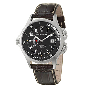 Ashford-$499 Hamilton Men's Khaki Navy GMT Watch H77615833!