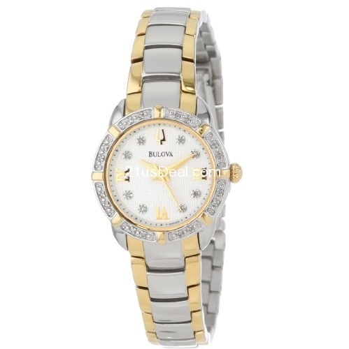 史低！Bulova 98R170 寶路華女士鑲鑽時尚石英腕錶，原價$475.00，現僅售$145.87，免運費。或僅售$116.70