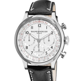 Baume & Mercier Men's 10005 Capeland Chronograph Silver Chronograph Dial Watch  $1,595.00(63%off)