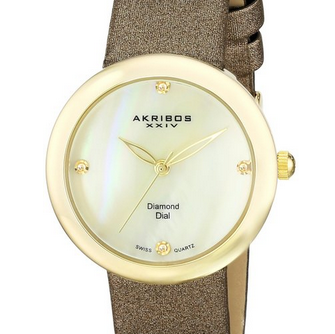 Akribos XXIV AK687YG 瑞士石英女士腕錶   原價$195.00  現特價只要$34.99(82%off) 包郵