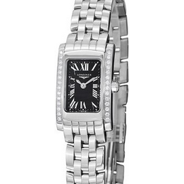閃購：Longines浪琴 L51580796黛綽維納系列 女裝迷你黑色錶盤不鏽鋼鑲鑽腕錶   原價	$2,200.00  現特價只要$999.99(55%off)包郵