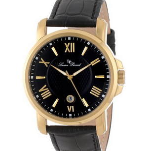 Lucien Piccard Mens Cilindro Black Dial Black Genuine Leather Watch 12358-YG-01  $49.70 & FREE Shipping