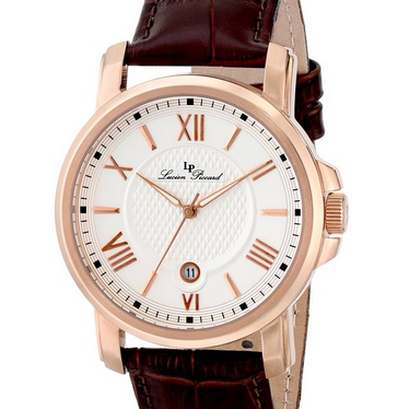 Lucien Piccard Mens Cilindro Light Silver Dial Brown Leather Watch 12358-RG-02S  $49.99(92%off)