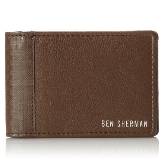 Ben Sherman男士格子压纹真皮钱包$14.63