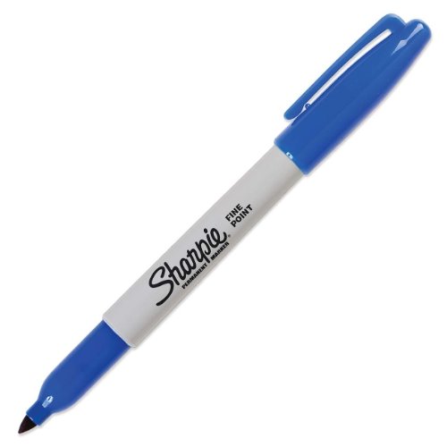 白菜！史低價！Sharpie  細永久記號筆，12隻裝，藍色，原價$15.49，現僅售$3.99