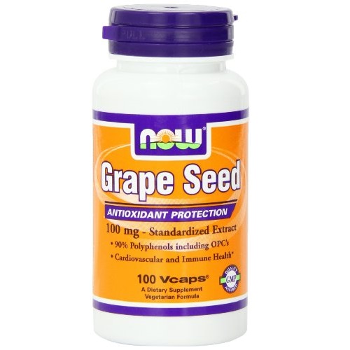 NOW Foods Grape Seed Anti 100mg, 100 Vcaps, only $9.11, free shipping
