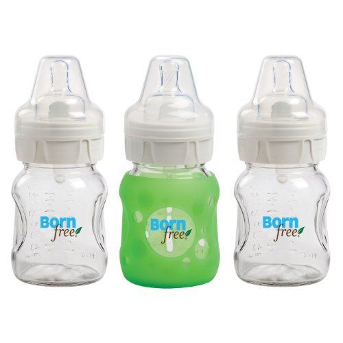 Born Free 5 oz. BPA-Free Premium Glass Bottle with Bonus Silicone Sleeve, 3-Pack, only $12.99 