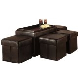Convenience Concepts 143008 Designs-4-Comfort Manhattan Storage Bench with 4 Collapsible Ottomans $103.99 FREE Shipping