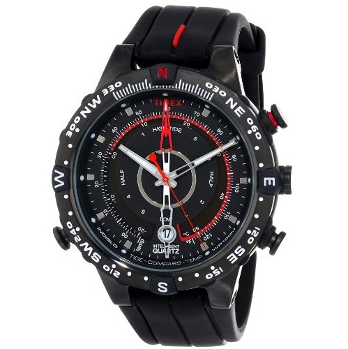Timex Men's T2N720DH Intelligent Quartz Compass Tide Temperature Black Case B..., only $87.48, free shipping
