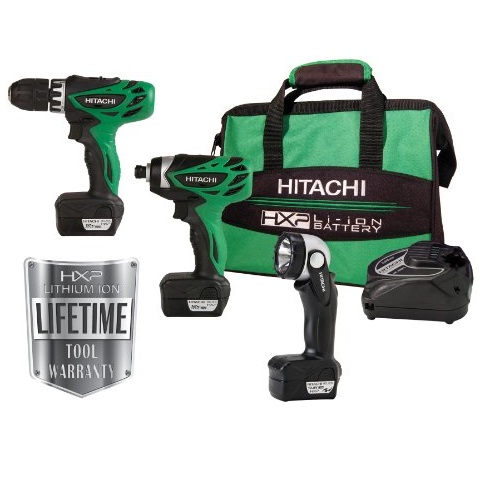 Hitachi KC10DFL 12-Volt Peak 3-Tool Li-Ion Combo Kit with Carrying Bag, only $99.00, free shipping