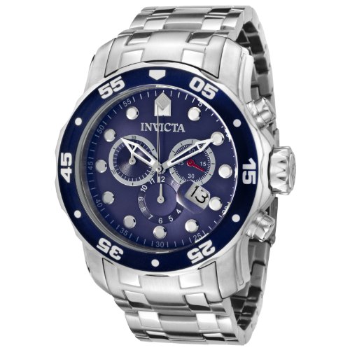 Invicta 因維克塔 0070  「專業潛水員」 三眼式石英不鏽鋼潛水腕錶，原價$595.00，現僅售$60.99，免運費