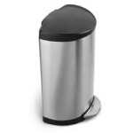 simplehuman Semi-Round Step Trash Can, Brushed Stainless Steel, 40 Liters / 10.5 Gallons $67.99